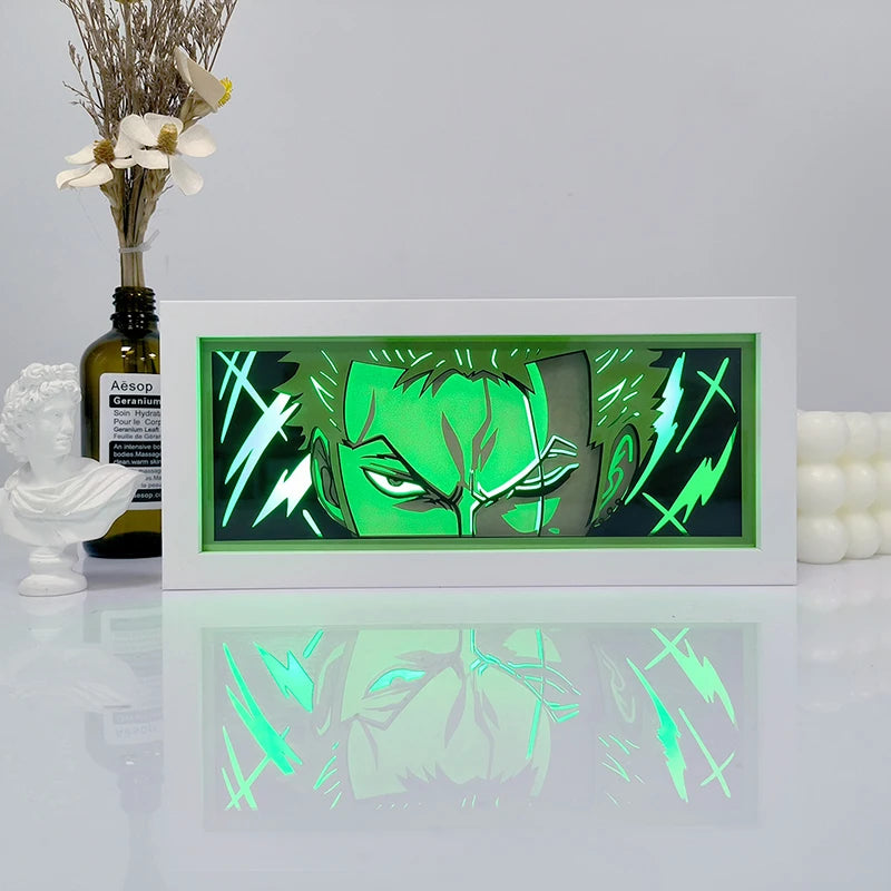 Anime Paper Cut Shadow Box Light, Remote control model multiple colors Gamer.